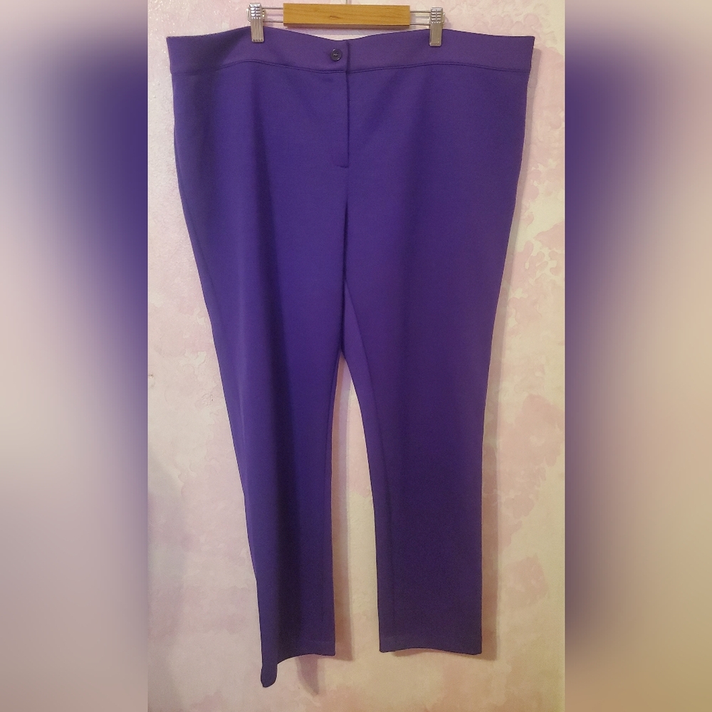 Marina Rinaldi Vibrant Purple Straight Leg Pants
